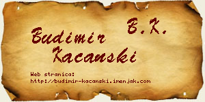 Budimir Kaćanski vizit kartica